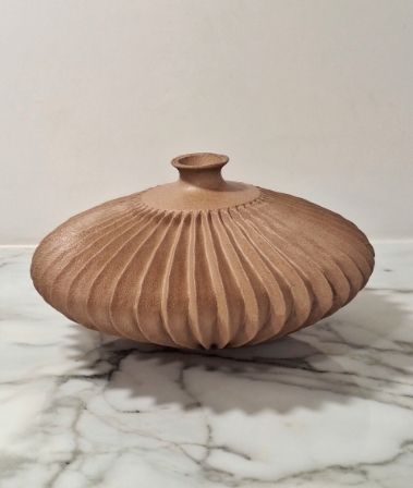 Round Ribbed Decorative Vase
