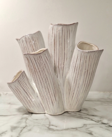 Aged White Decorative Coral Vase
