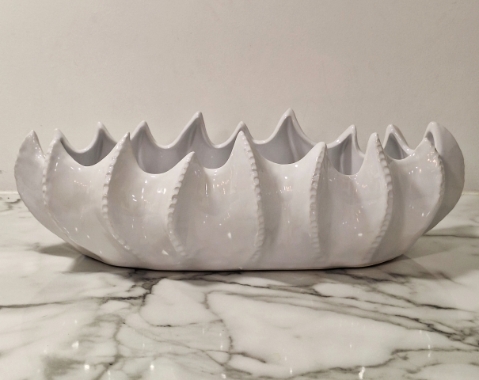 White Scallop Ceramic Decorative Bowl